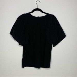 Masscob Black Flutter Sleeve Blouse Size Small